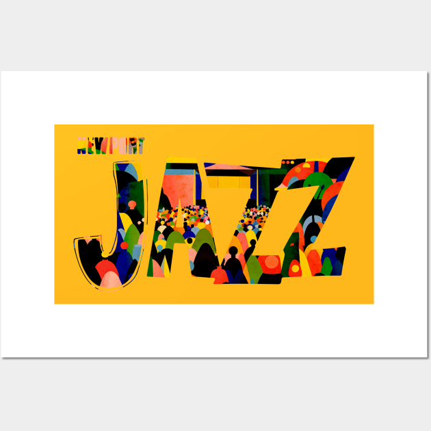 newport jazz typography graphic Wall Art by HAPPY TRIP PRESS
